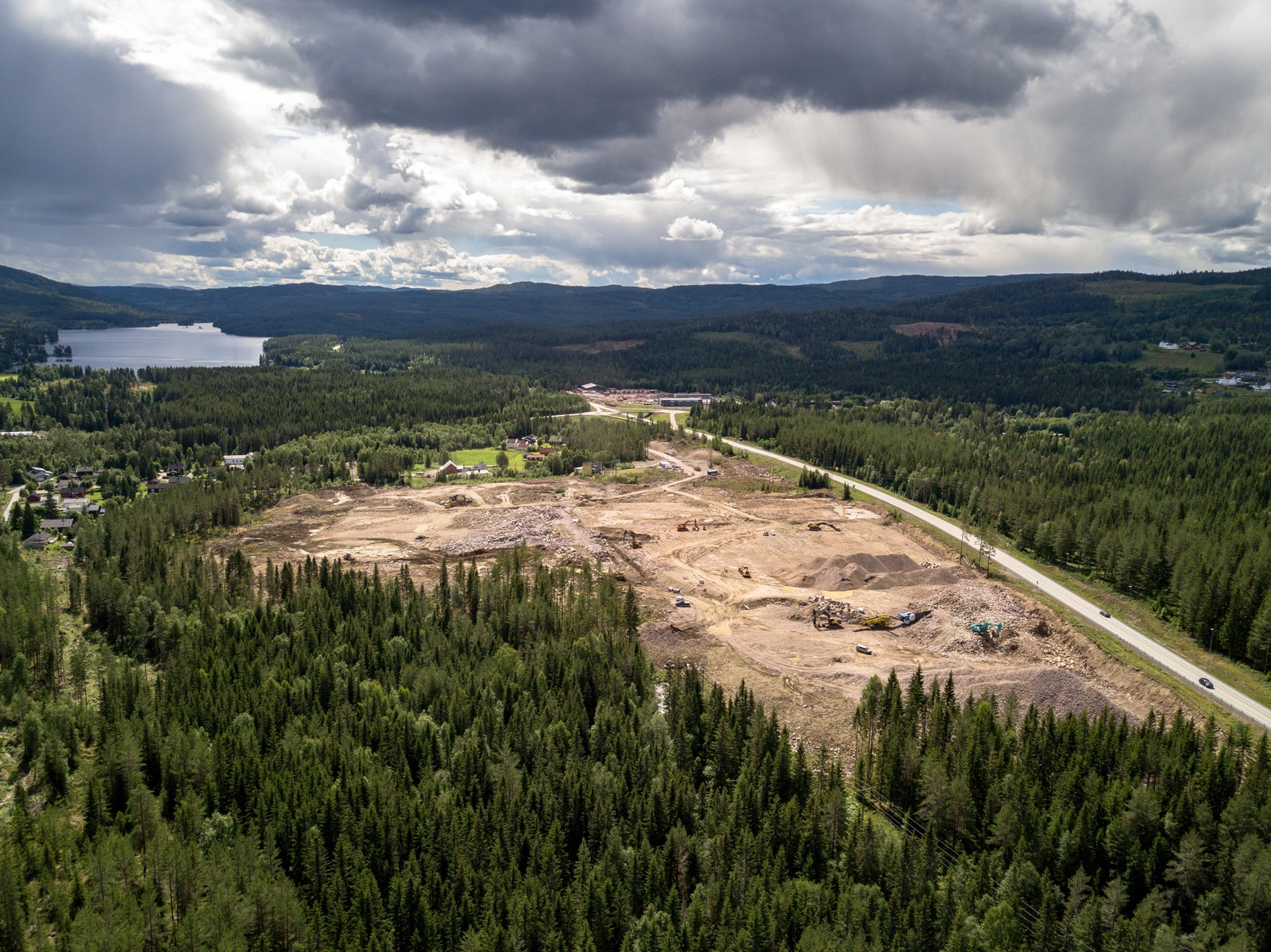 Dronebilde før utbygning Galleribilde