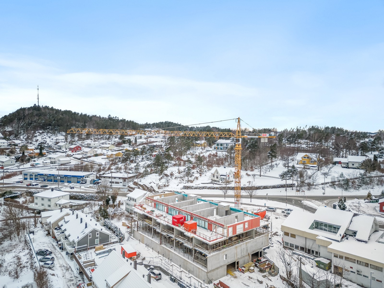 Feviktoppen- Oversiktsbilde - Bygg under oppføring. Galleribilde
