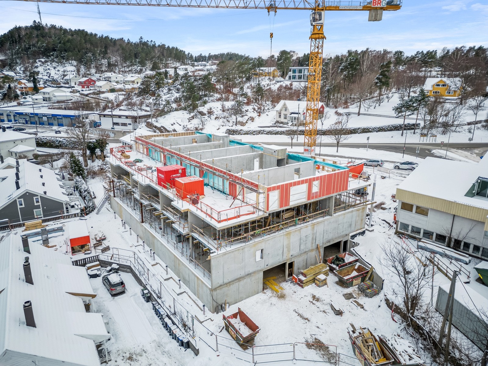 Feviktoppen- Oversiktsbilde - Bygg under oppføring. Galleribilde