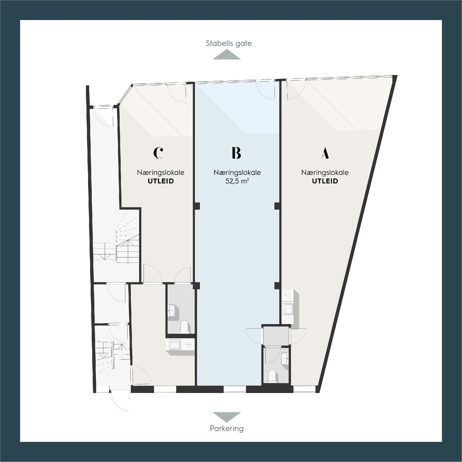 Planskisse murbygget Galleribilde