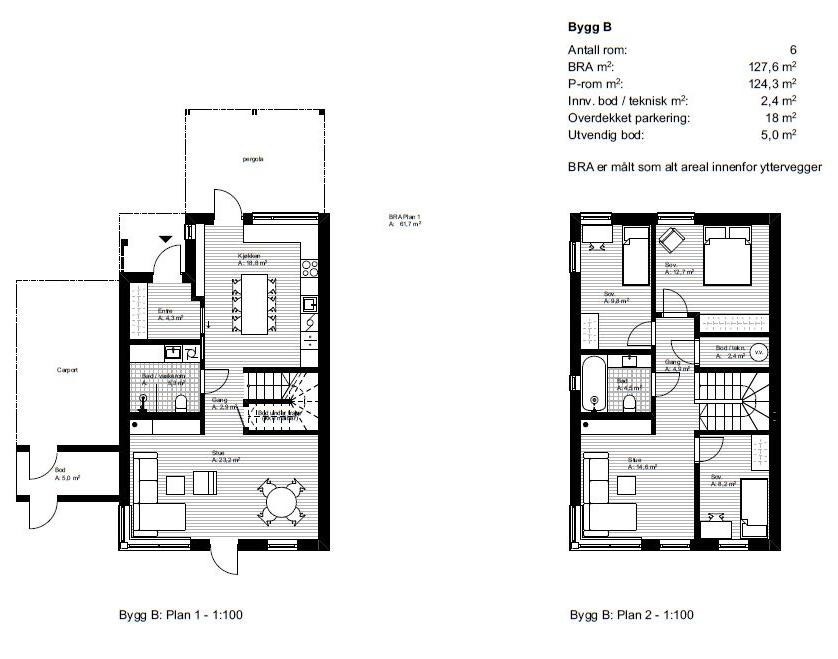 Plan boligtype B Galleribilde