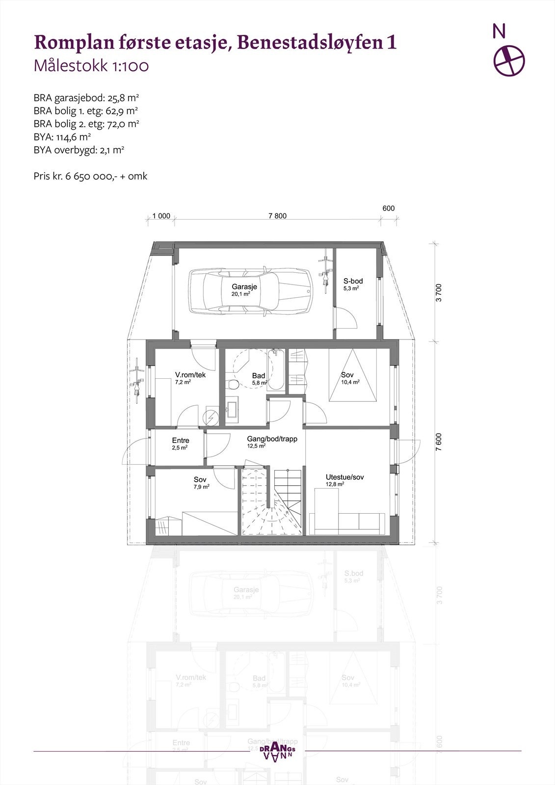 Plantegning 1 etg Galleribilde