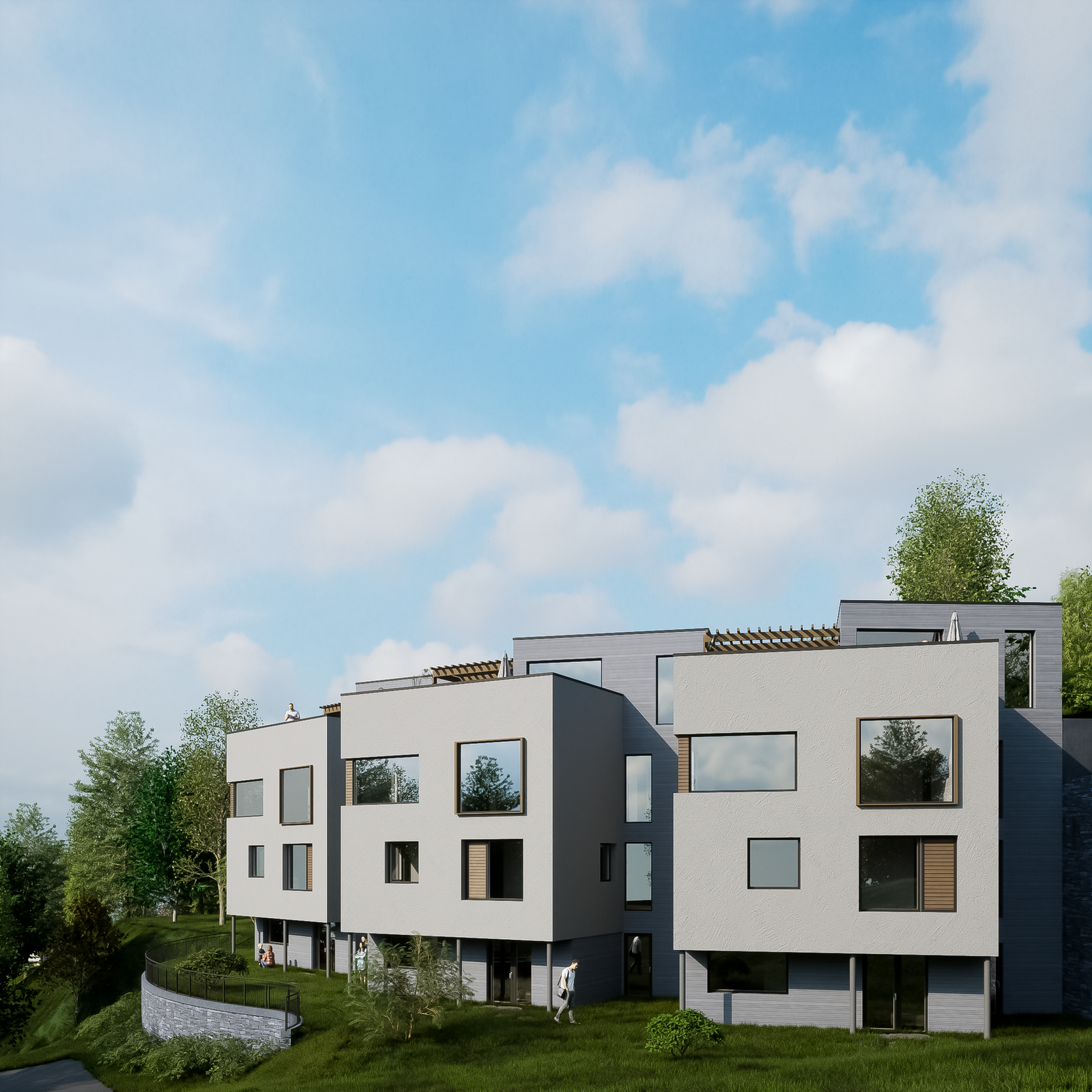 Helt unikt arkitekttegnet prosjekt med luftig beliggenhet i rett ved Bymarka. Galleribilde