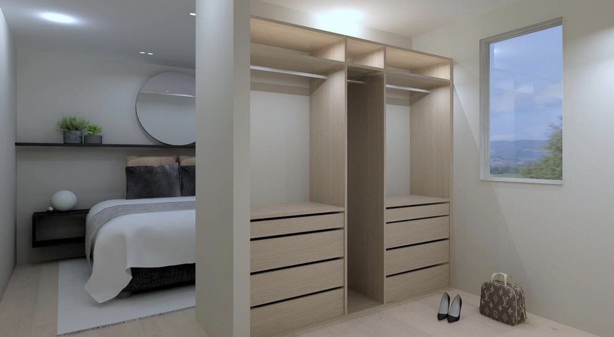 Mulighet for eget walk-in-closet i tilknytning til master bedroom-avdelingen i 2. etasje. Dette er kun en illustrasjon og avvik vil kunne forekomme. Galleribilde