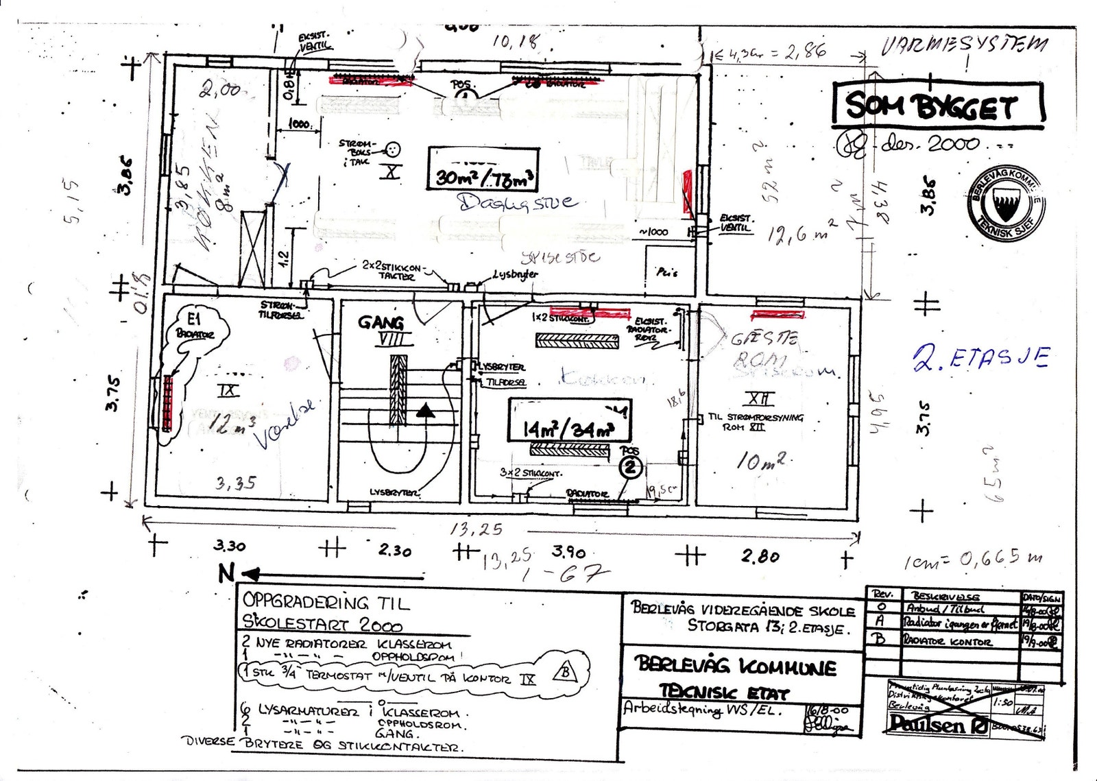 Blåhuset plantegning 2. etasje, desværre vendt 180° Galleribilde