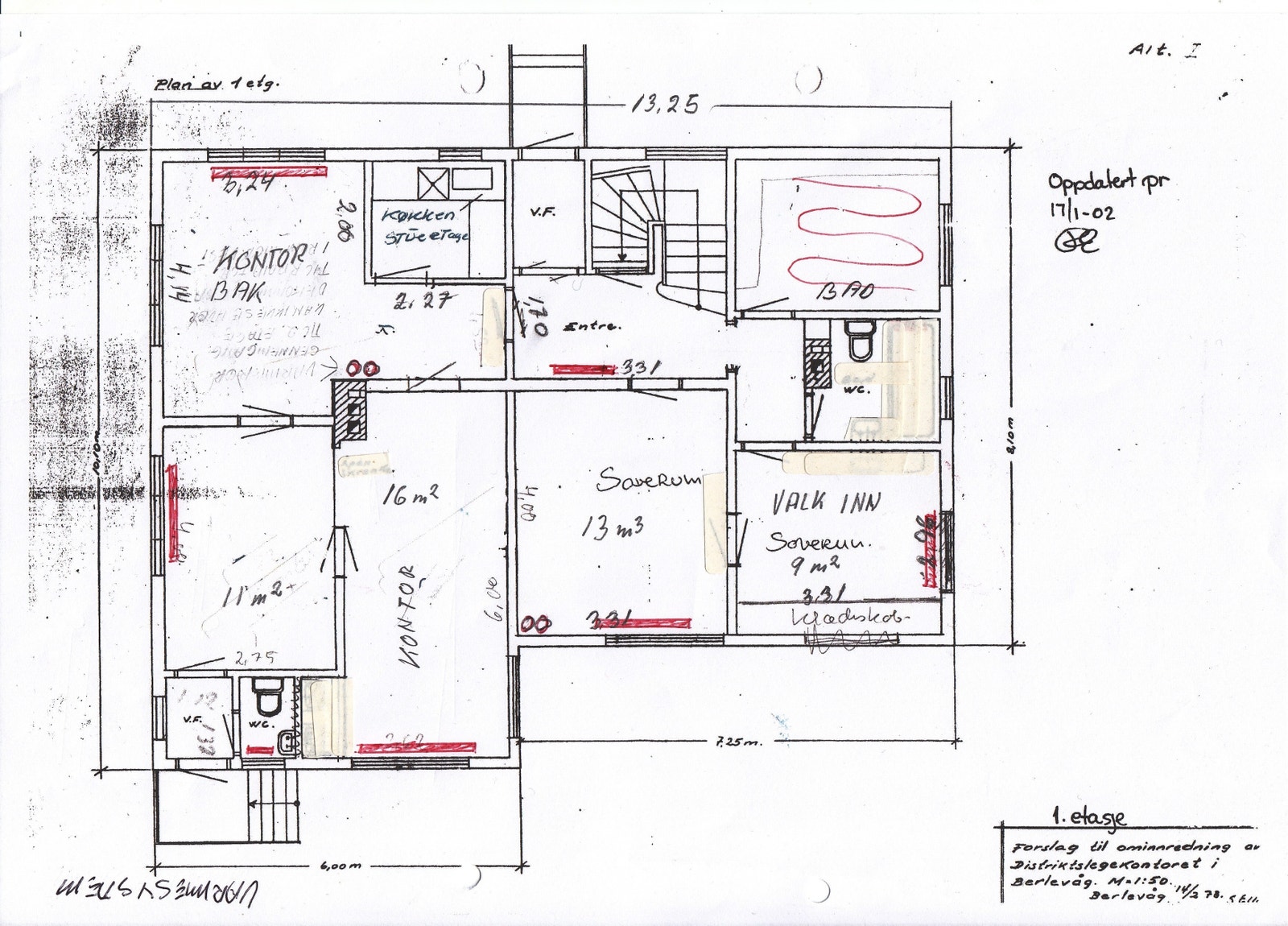 Blåhuset plantegning 1. etasje Galleribilde