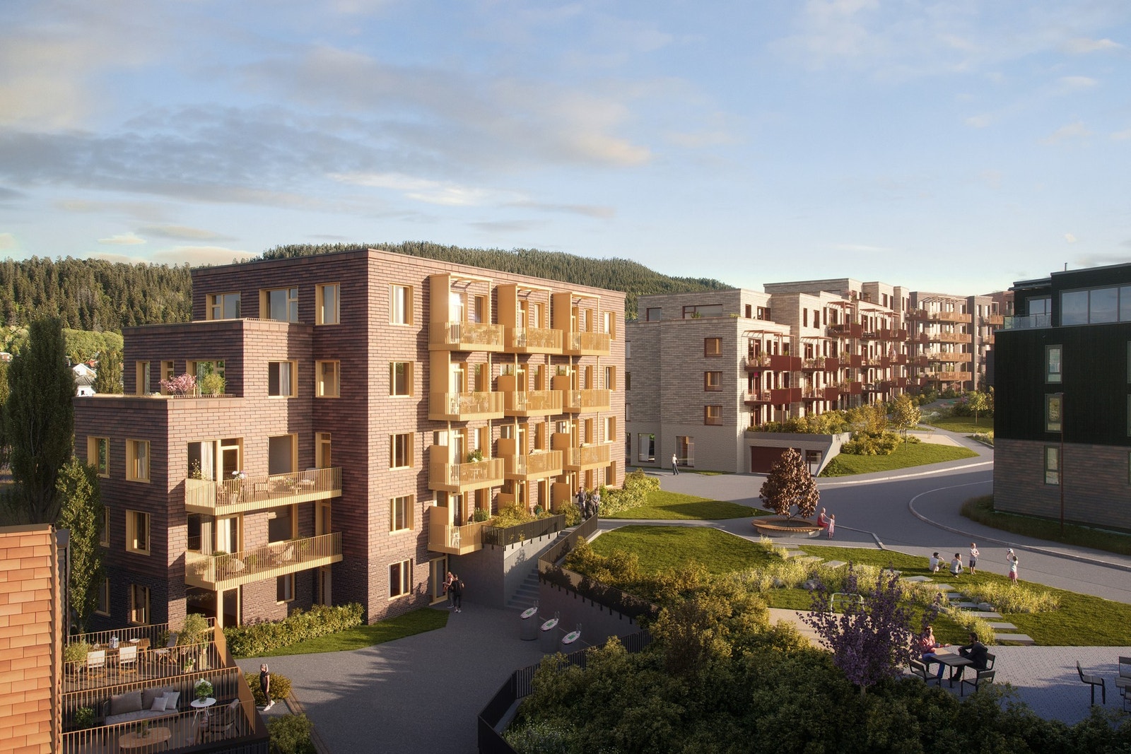 Første salgstrinn består av både leiligheter og rekkehus. Illustrasjoner, avvik vil forekomme. Galleribilde