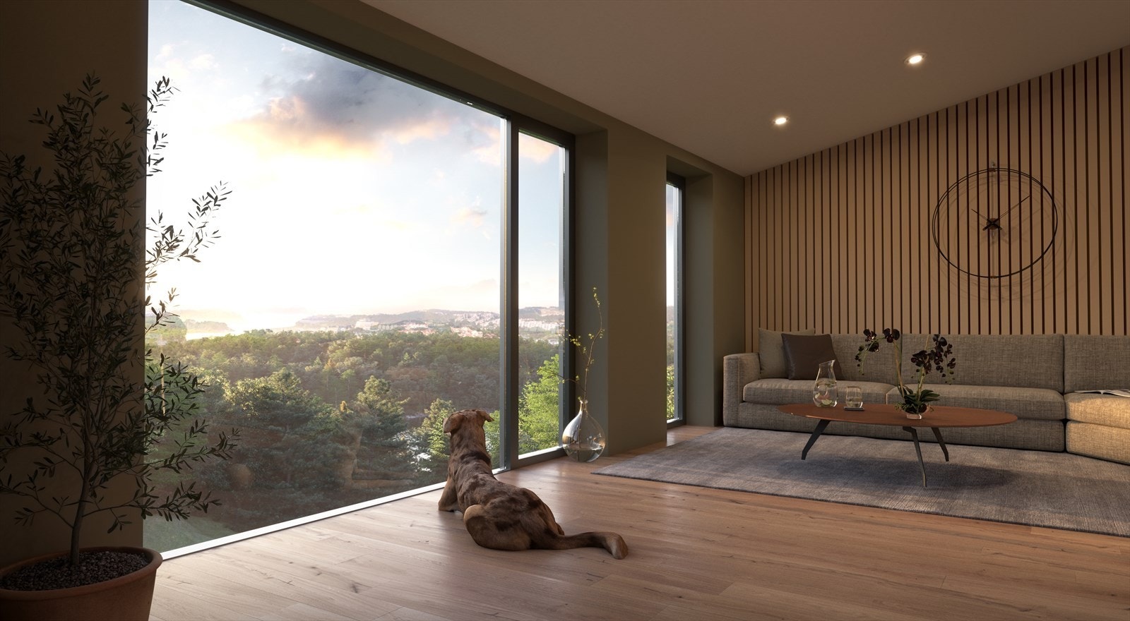 Illustrasjon stue av tilsvarende bolig i Benestadheia 17 Galleribilde