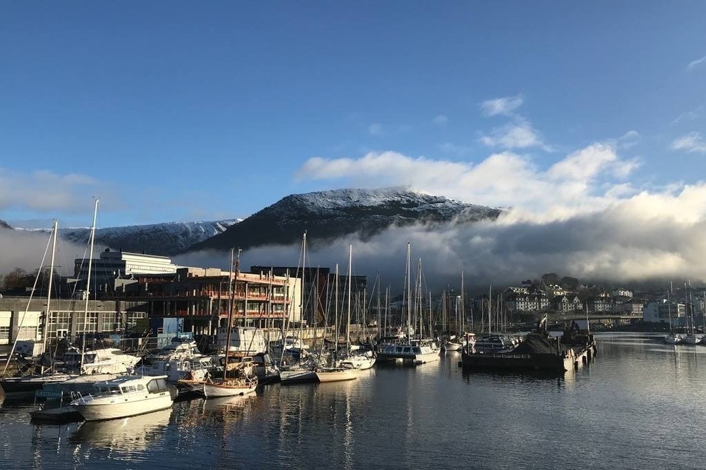 5 min å gå til sjøen/småpudden (bro) - BI er på andre siden av broen Galleribilde