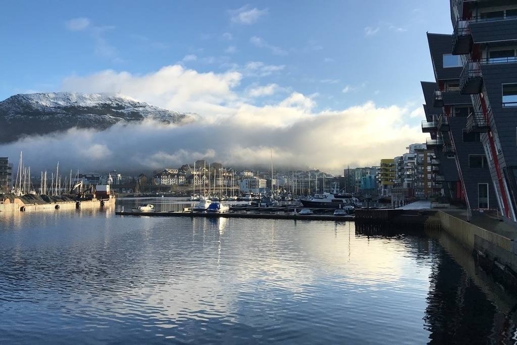 5 min å gå til sjøen/småpudden (bro) - BI er på andre siden av broen Galleribilde