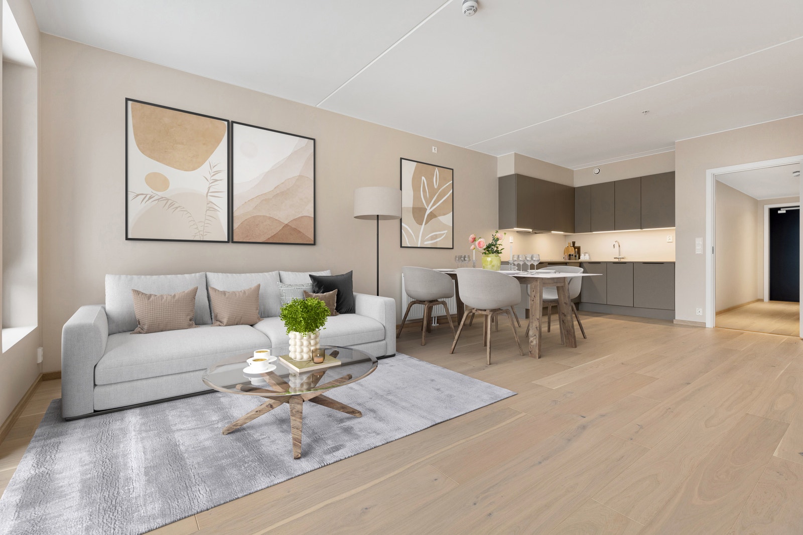 Lekkert kjøkken fra HTH. Bildet er digitalstylet. Hvitevarer medfølger ikke. Galleribilde