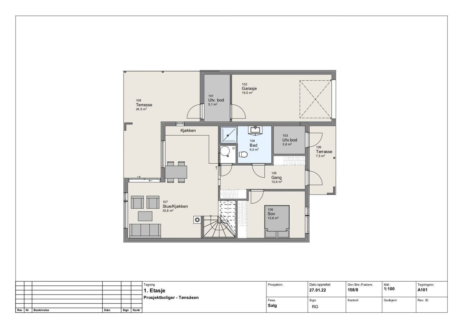 1. etasje - plantegning. Galleribilde