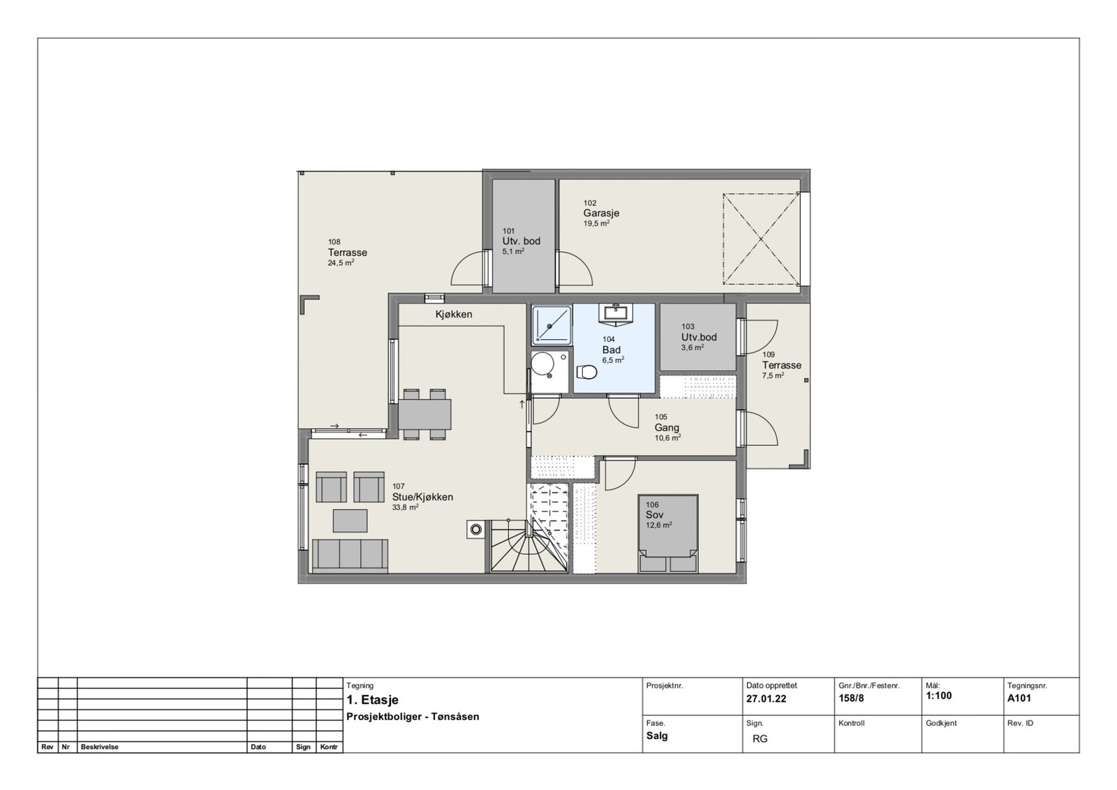 1. etasje - plantegning. Galleribilde