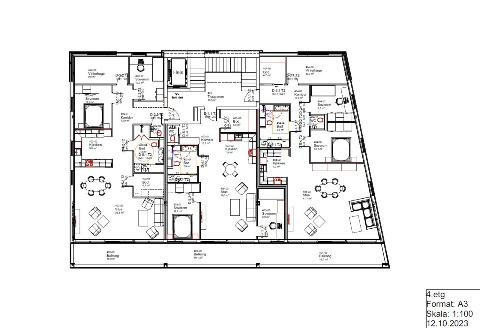 Plantegning 4. etg. Galleribilde