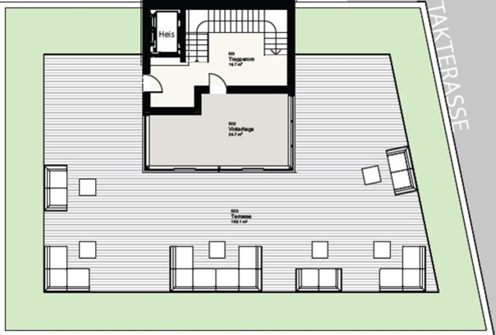 Plantegning takterrasse Galleribilde
