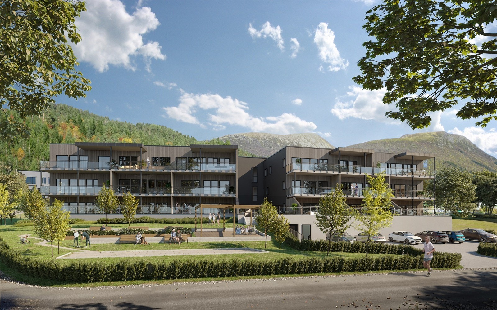 Et meget flott og topp moderne leilighetsbygg i sentrum av Elnesvågen. Galleribilde