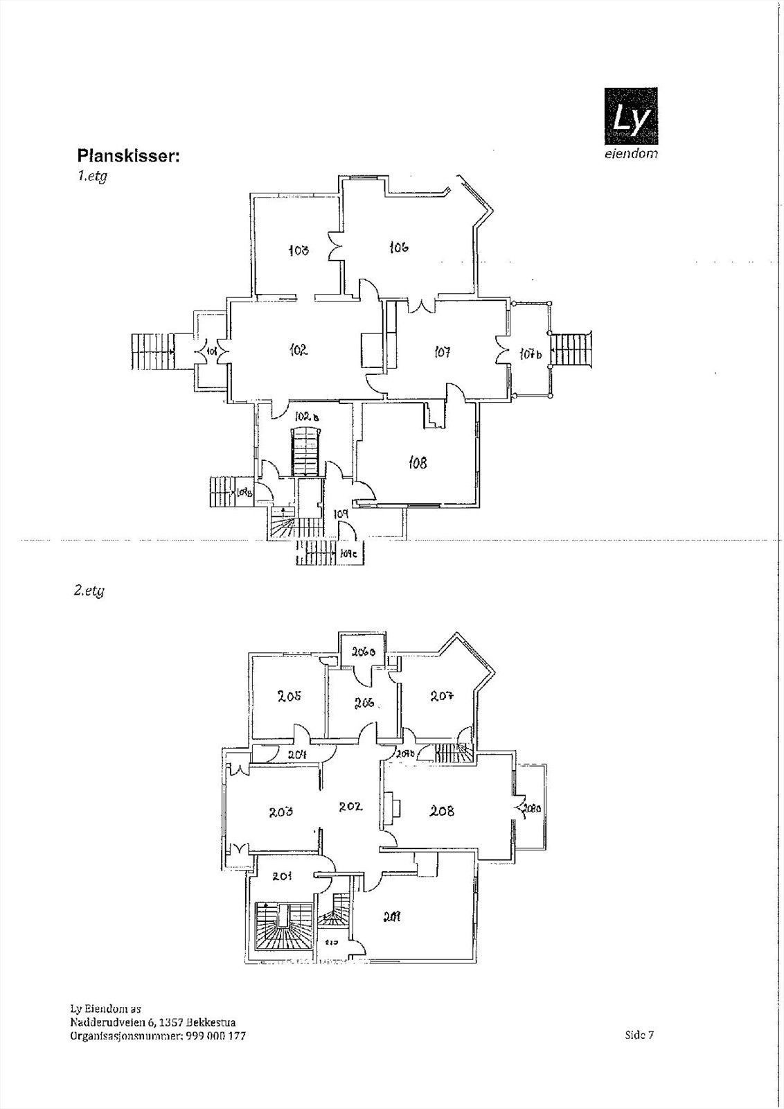 Planskisser. Noe endringer fra skisse Galleribilde