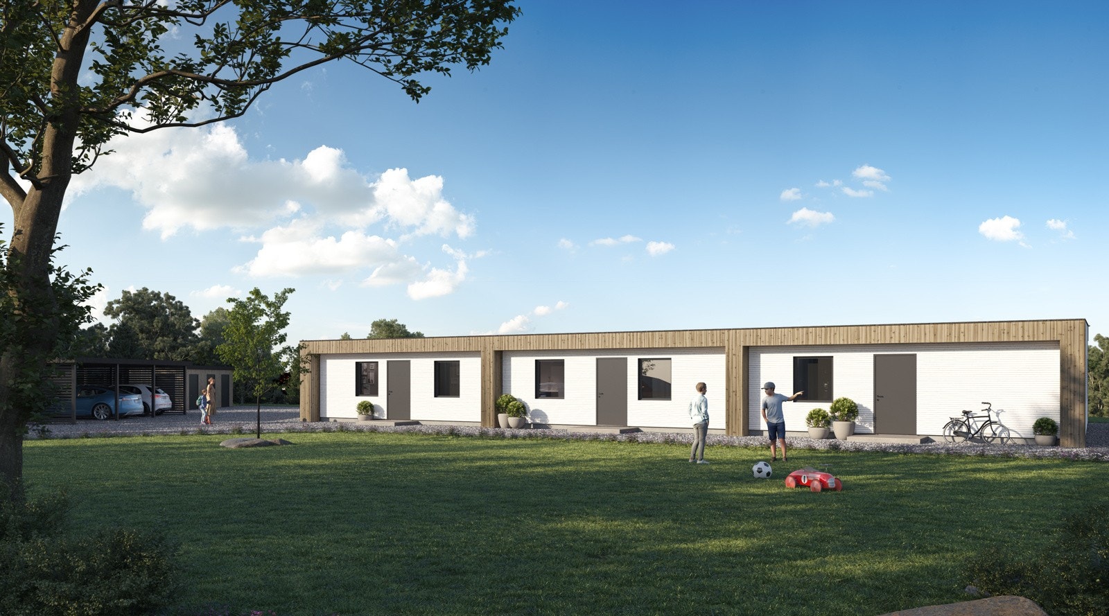 Boligene får en fin beliggenhet i ett nyere etablert og populært boligfelt på Helvik Galleribilde