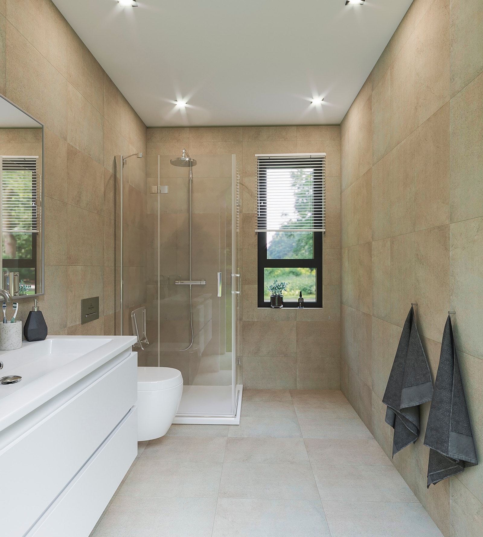 Illustrasjon av bad i 2. etasje. Tilvalg kan forekomme. Galleribilde