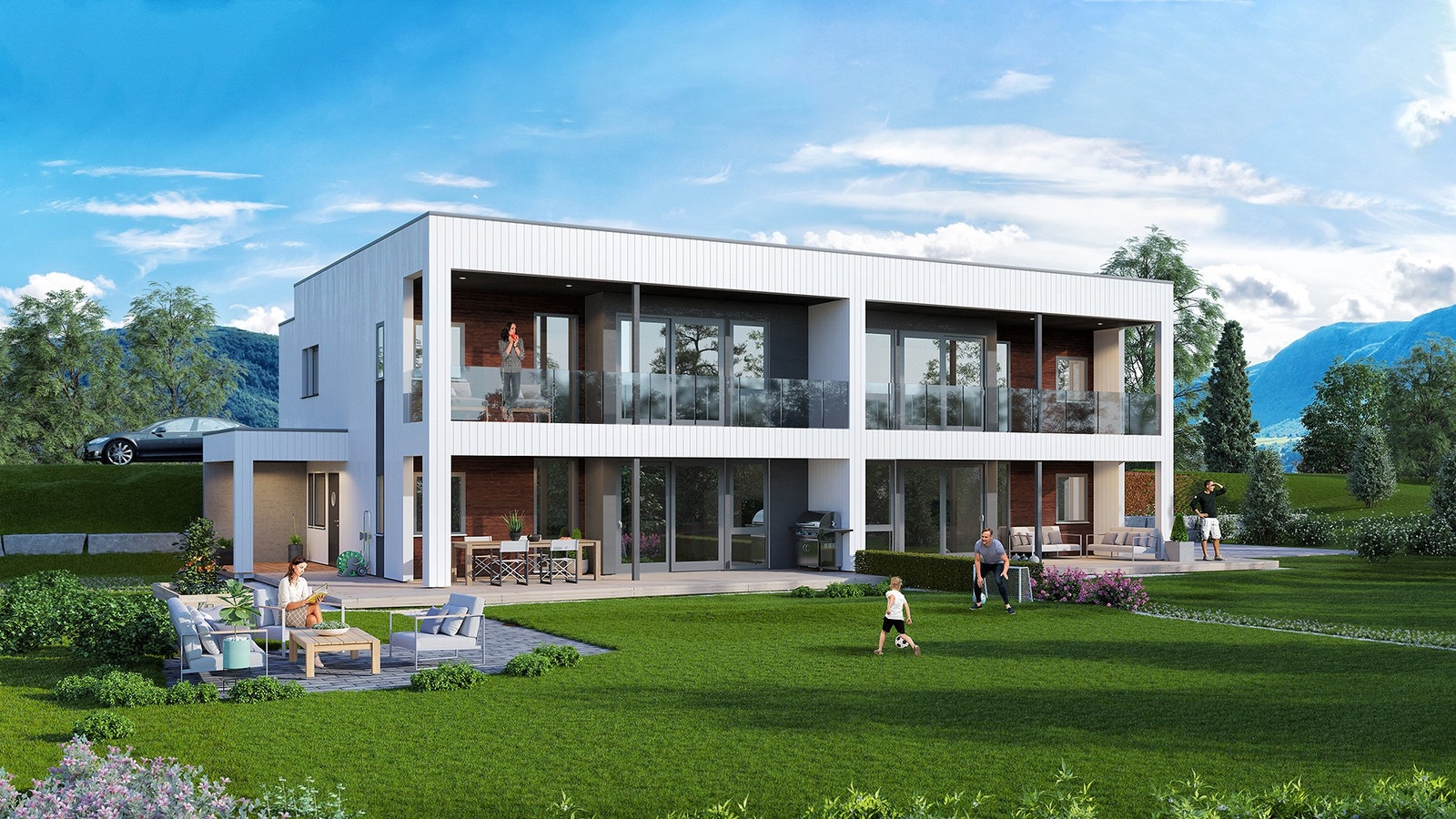 Illustrasjonsbilde hustype 4-mannsbolig Galleribilde