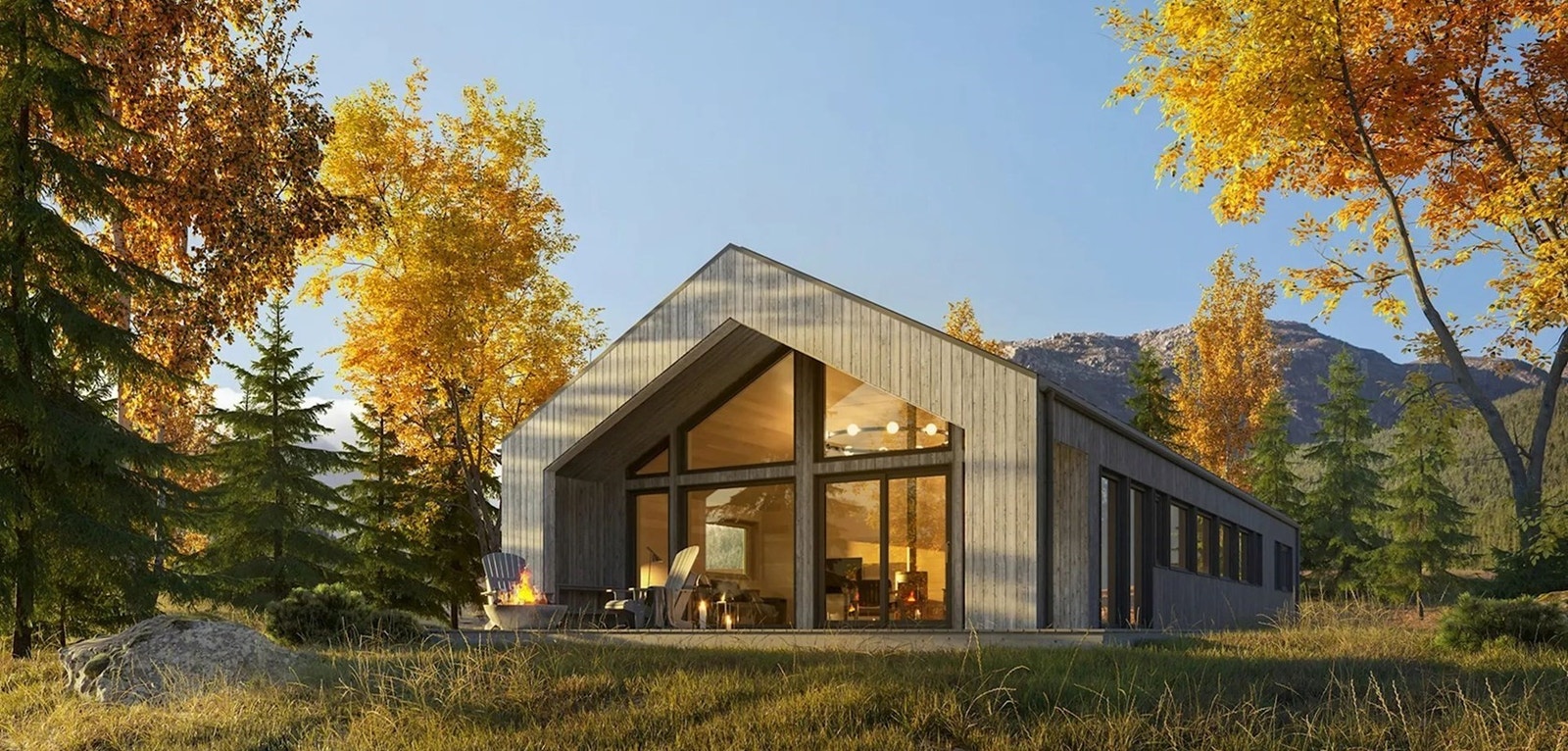 Trysil - en flott og moderne hyttemodell fra Mesterhus man kan velge å bygge på Orreleikåsen. Galleribilde