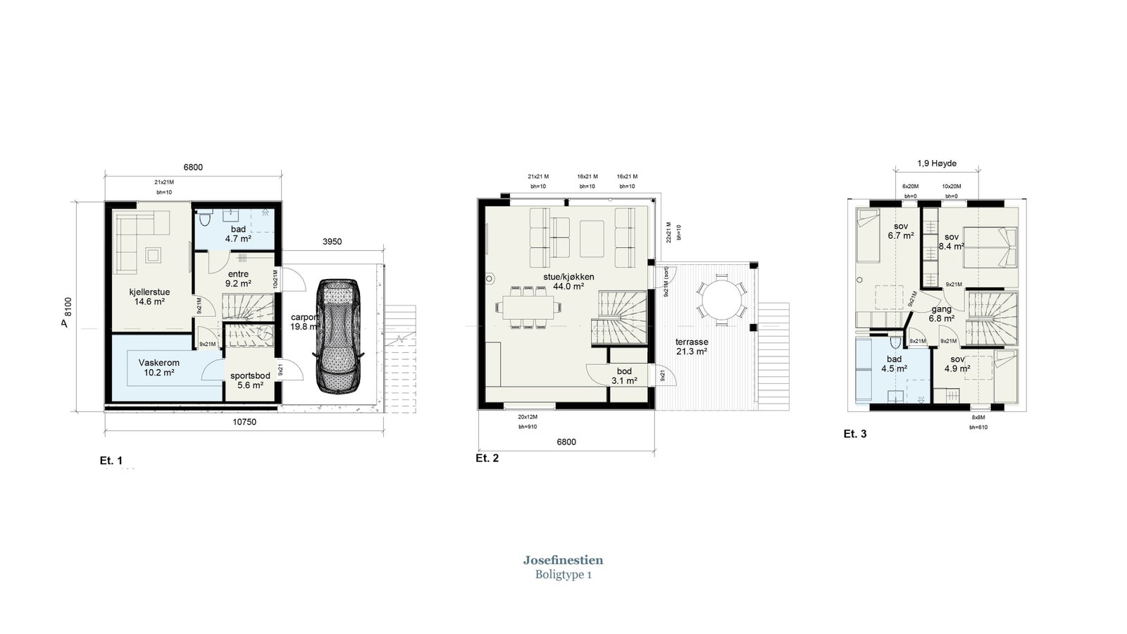 Planløsning boligtype 1 Galleribilde