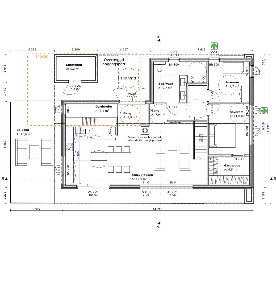 Planløsning hovedplan Galleribilde