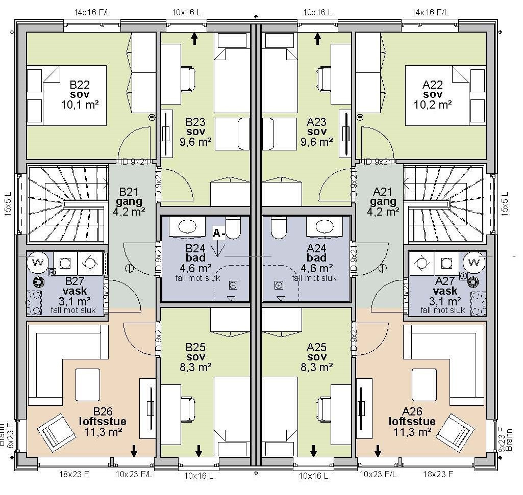 Planløsning 2. etg