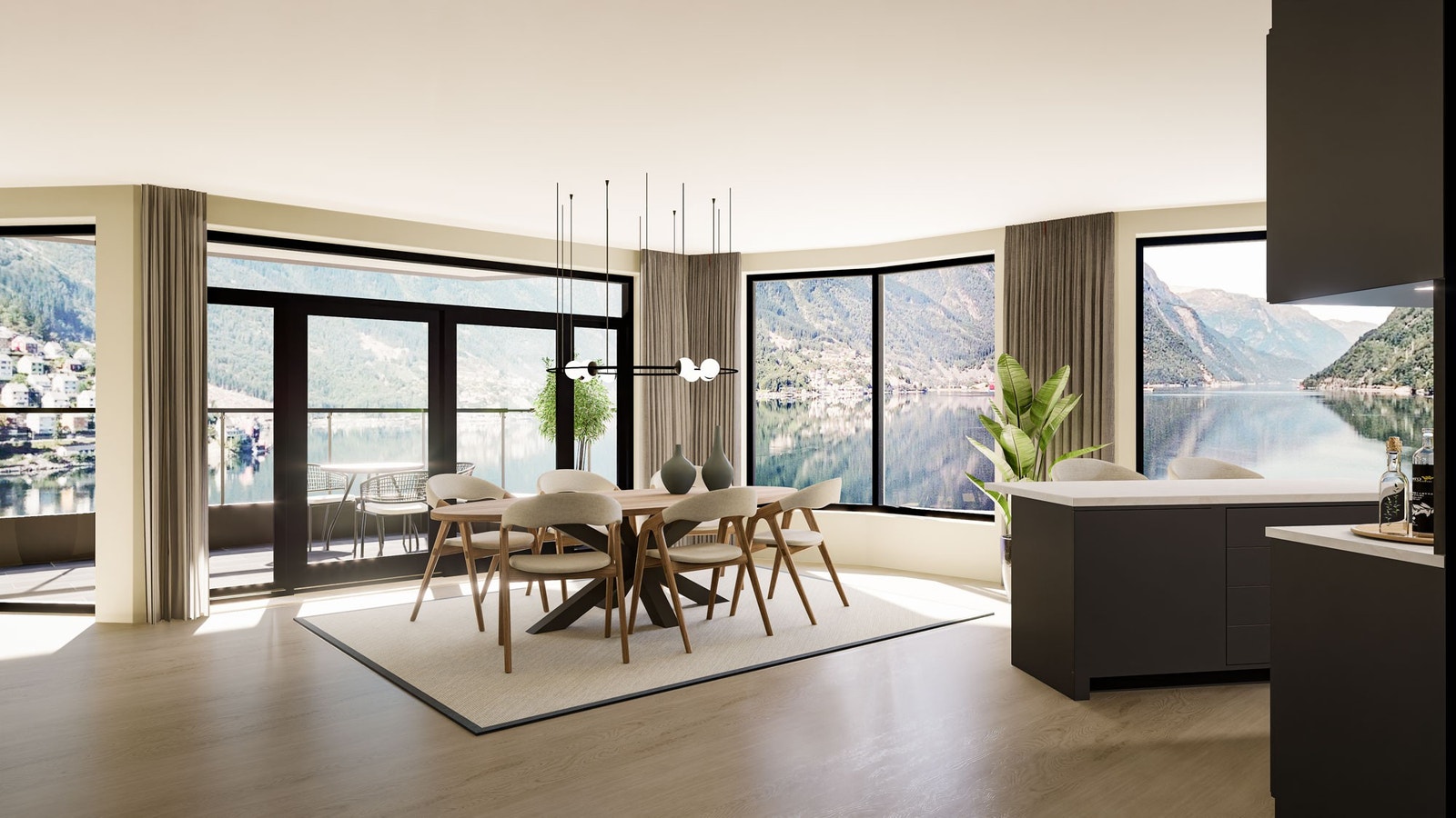 Flott leilighetsbygg midt i Odda sentrum | Fantastiske utsiktsforhold Galleribilde