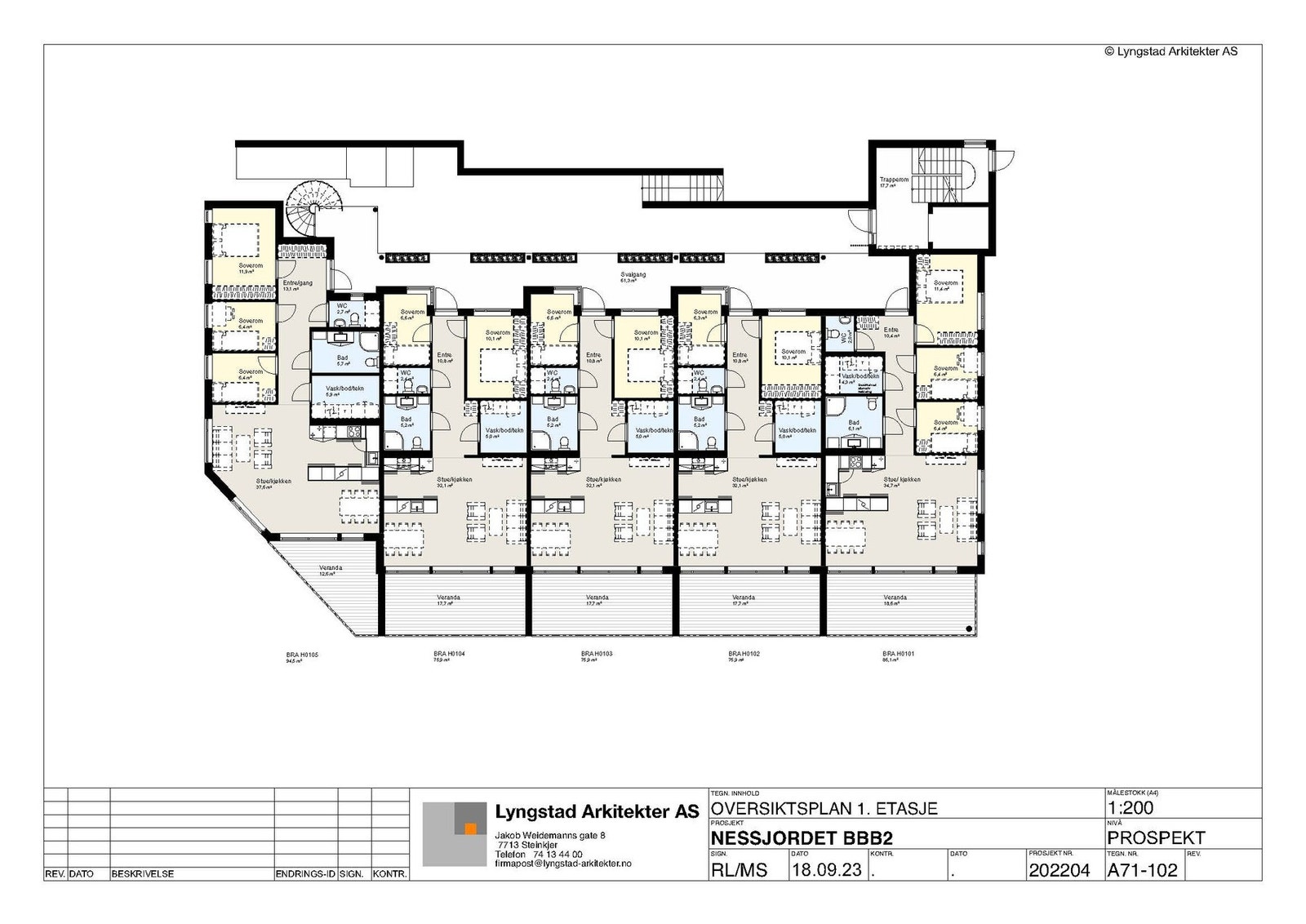 1.etasje -Alle leiligheter er ledig unntatt H0101 Galleribilde