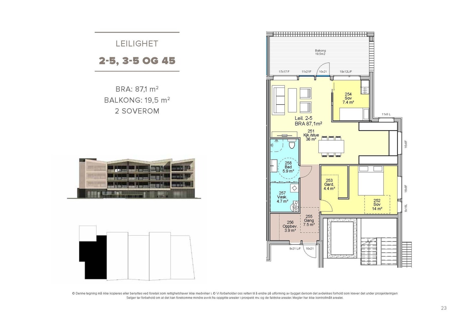 Planskisse endeleilighet 2.5. Galleribilde