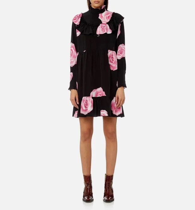 ganni fayette silk dress Ganni Fayette silk dress str 34