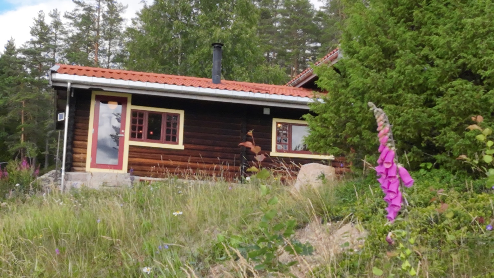 Ny stålrørspipe i 2015 på hovedhuset. Galleribilde