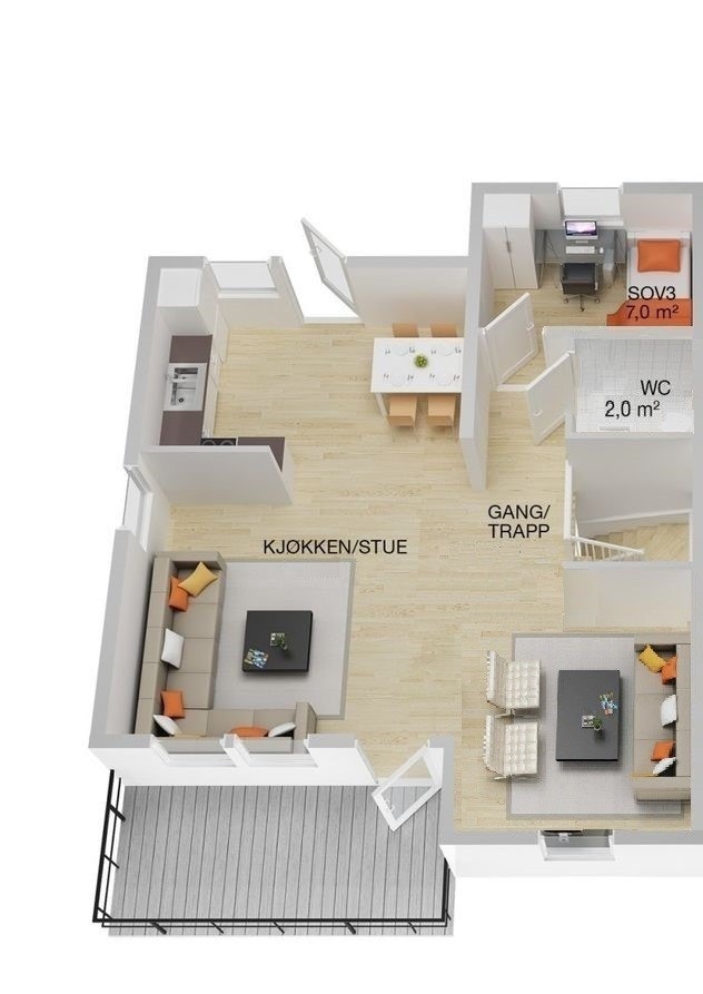 Planløsning 1.etg Galleribilde