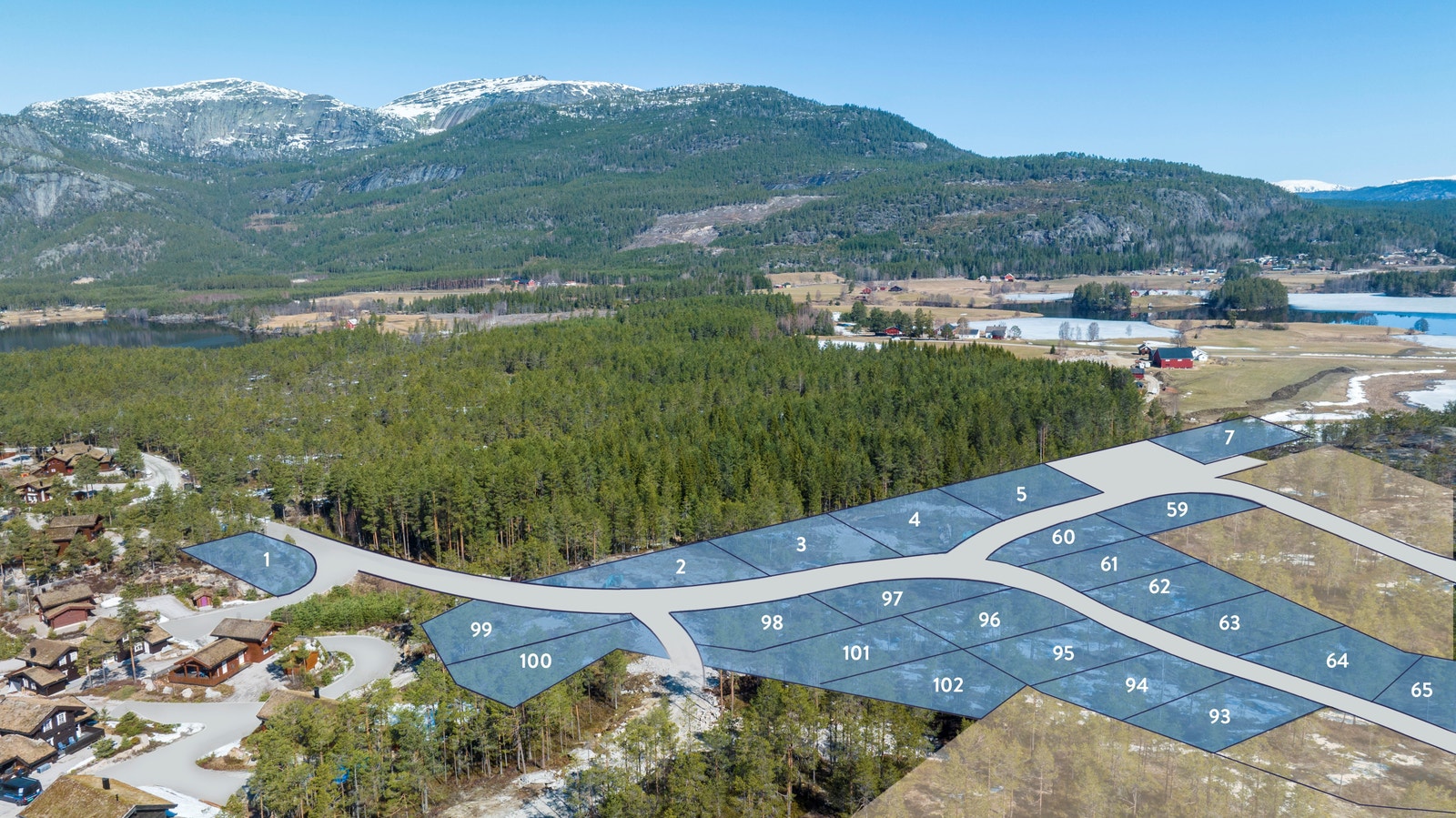 Byggetrinn 1 på Orreleikåsen består av 24 solrike tomter nærmest skianlegget. Se tomtevelger på www.orreleikasen.no Galleribilde