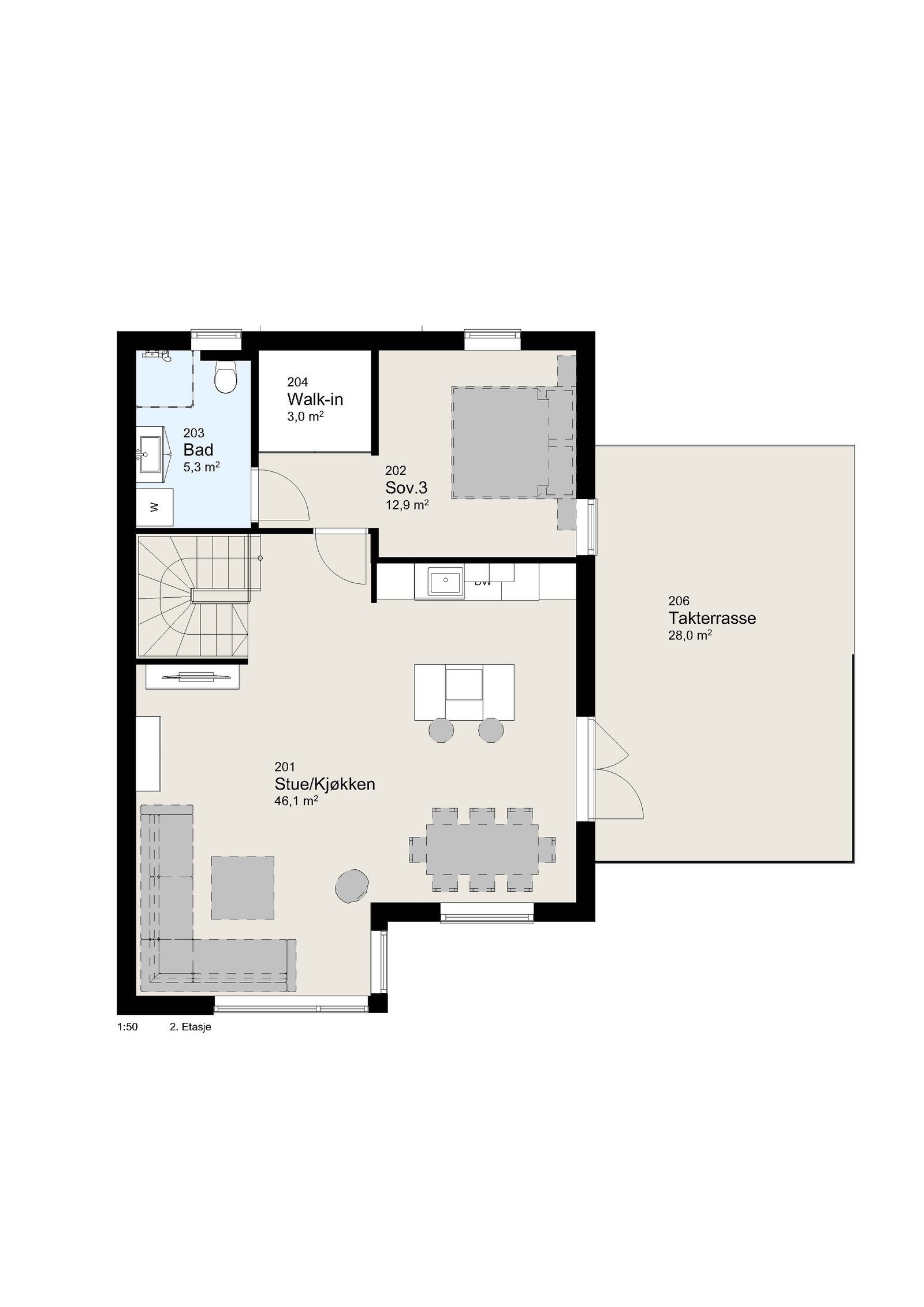 Plantegning 2. etasje Galleribilde