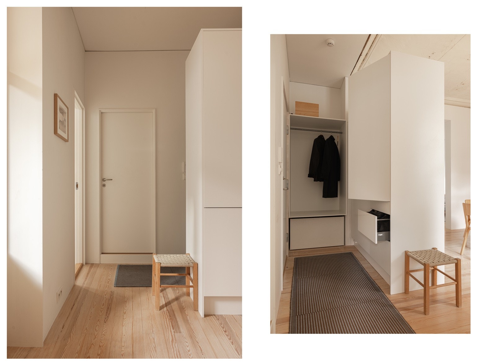 Plass til oppbevaring av yttertøy og sko i entré. Galleribilde