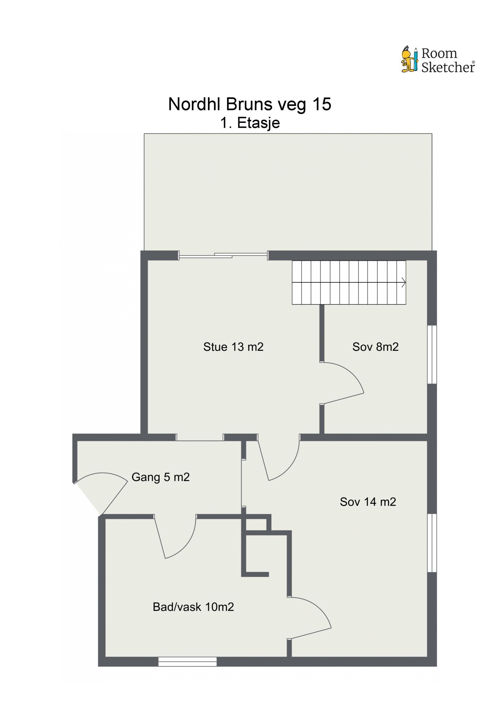 Nordahl Bruns veg 15 - 1. Etasje - 2D Floor Plan Galleribilde