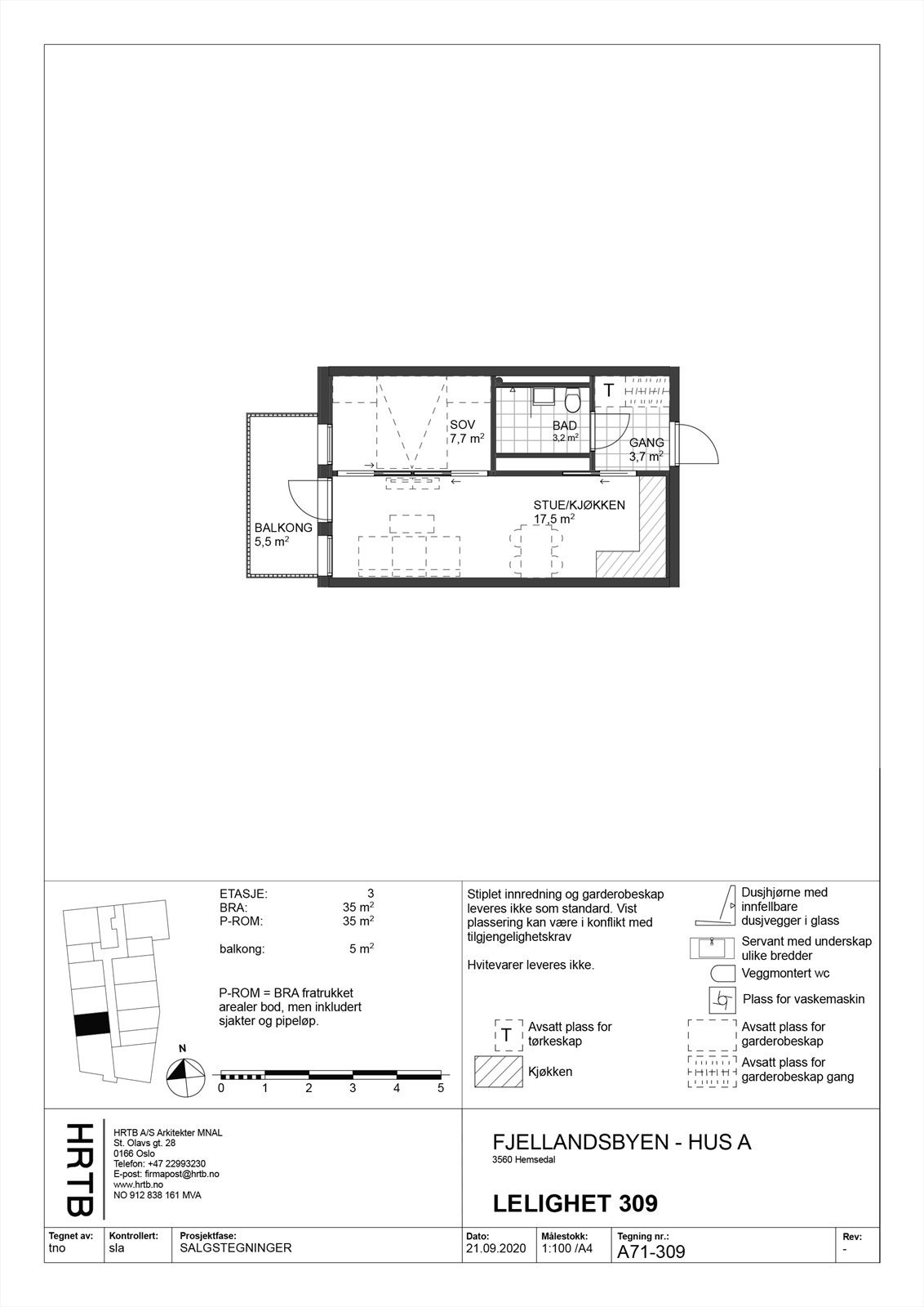 Planskisse leilighet A 309 Galleribilde