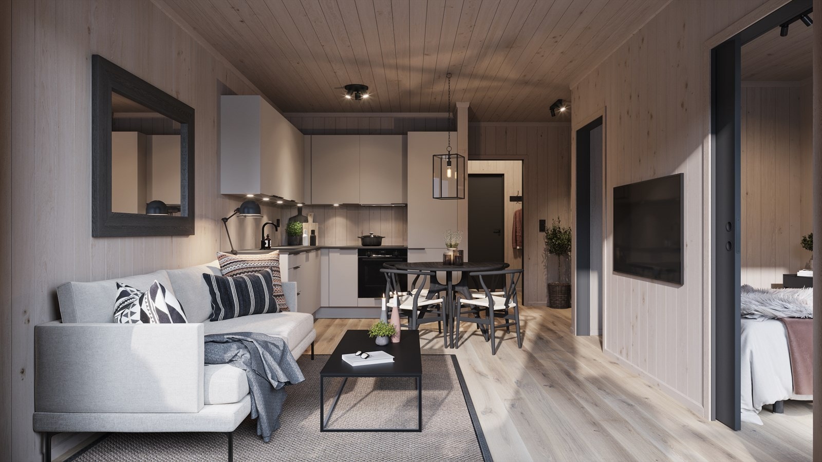 Generell illustrasjon fra leilighet med en litt annen romløsning. Galleribilde