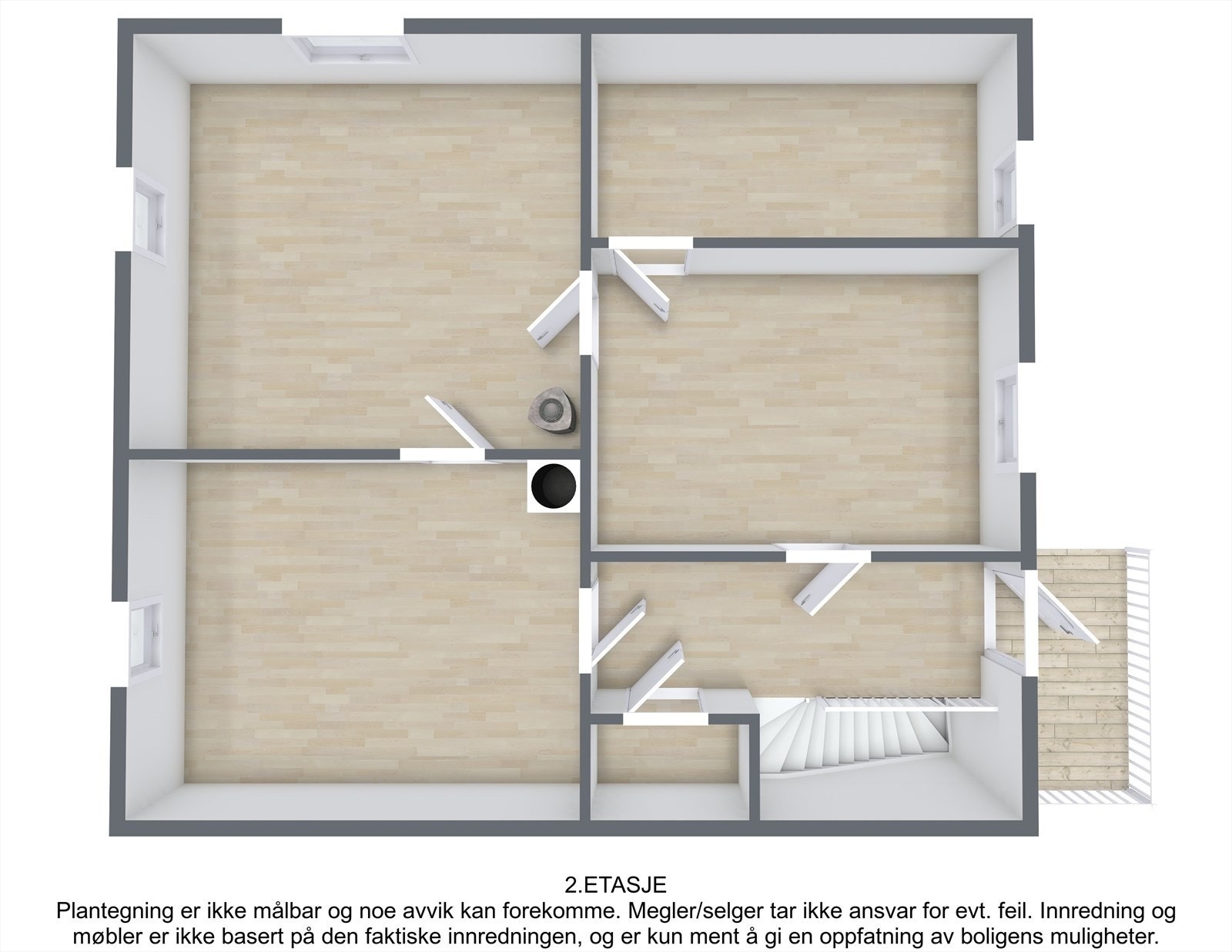 Plantegning Loft/2.etasje Galleribilde