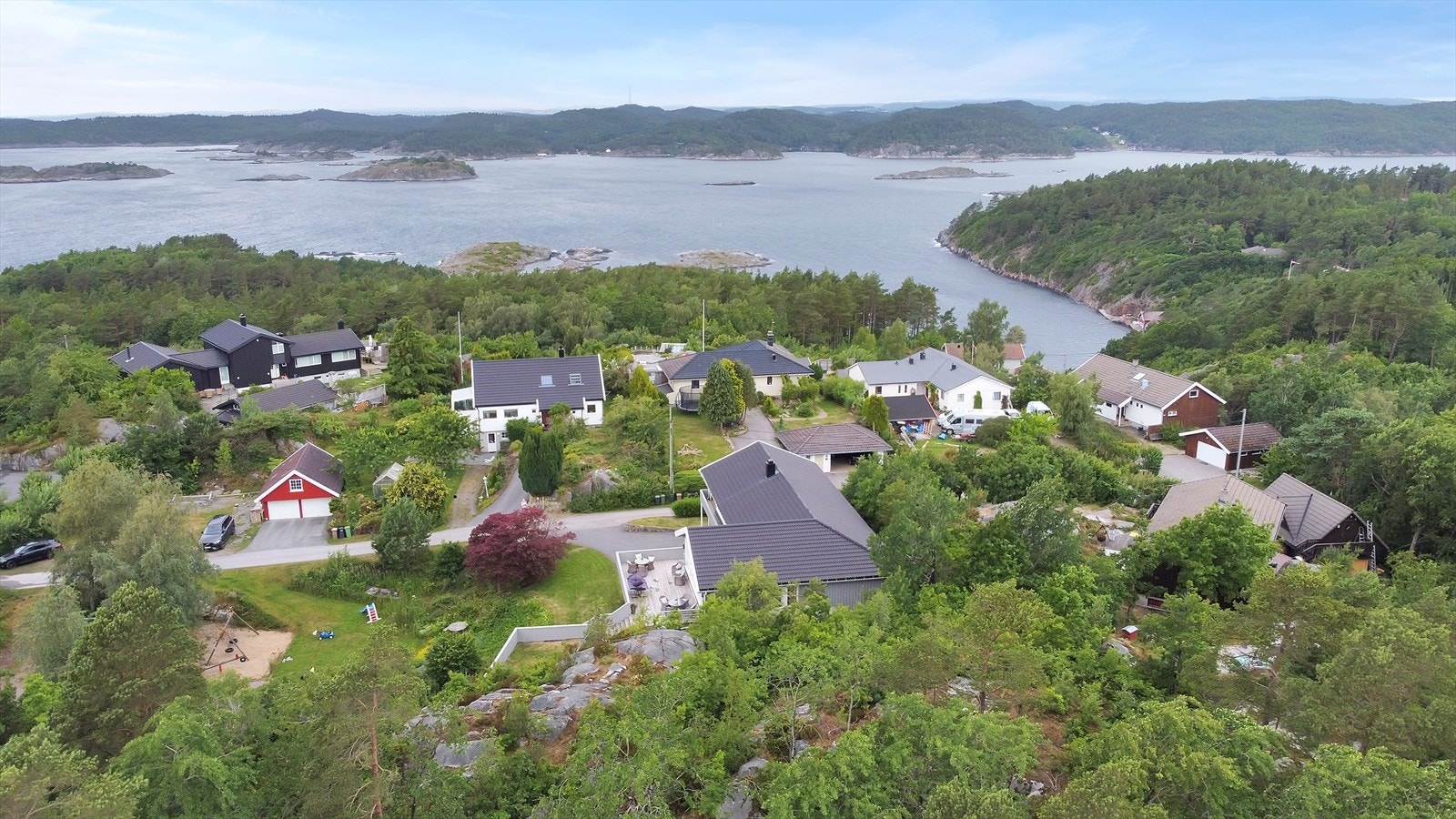 Dronebilde av område Galleribilde