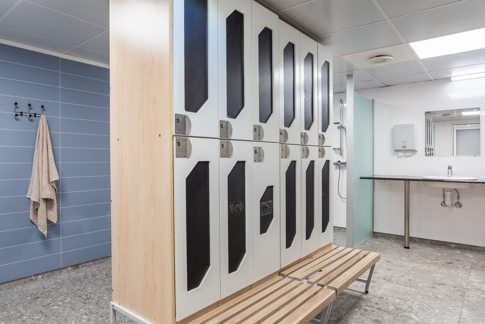 Treningssenter Arca i Østensjøveien 32, Garderobe Galleribilde