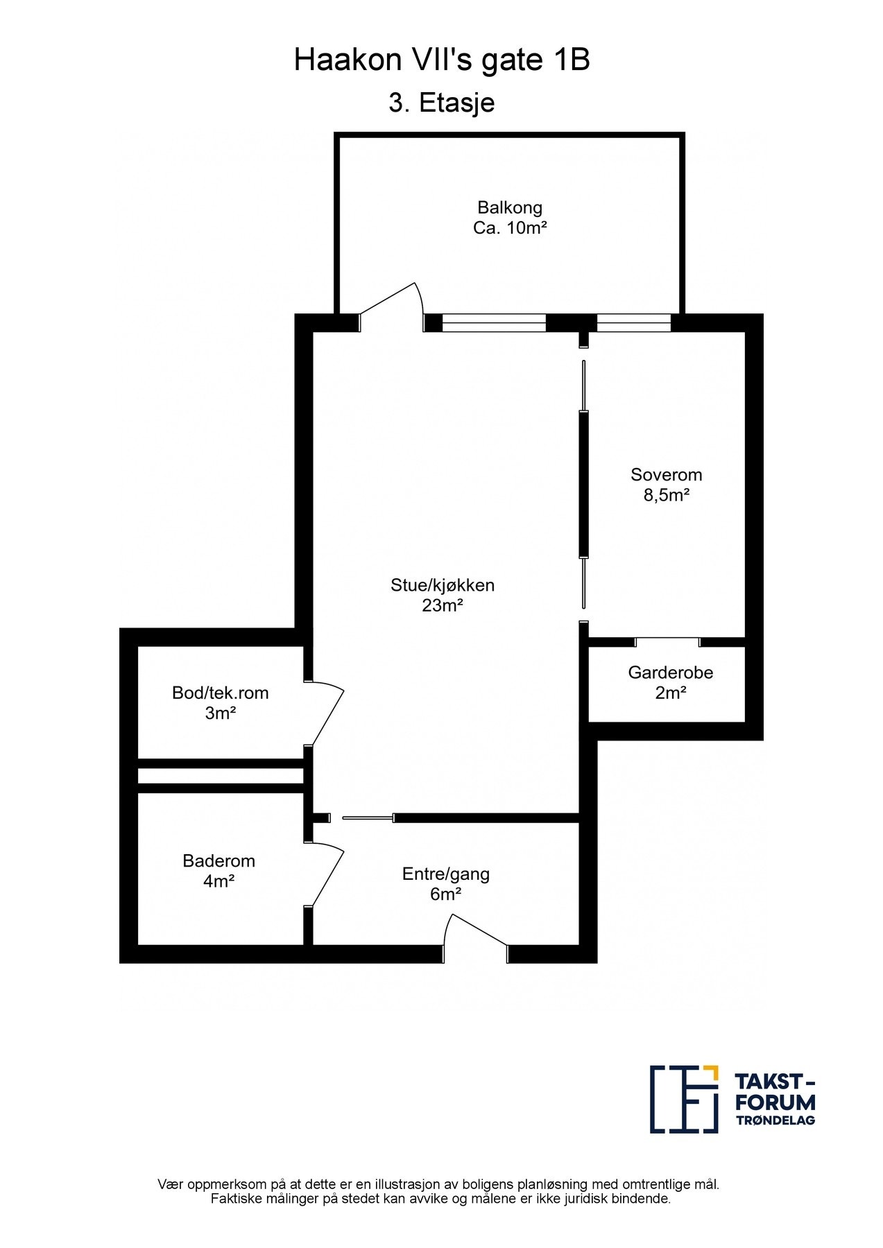Planskisse med m2 - 3 etasje Galleribilde