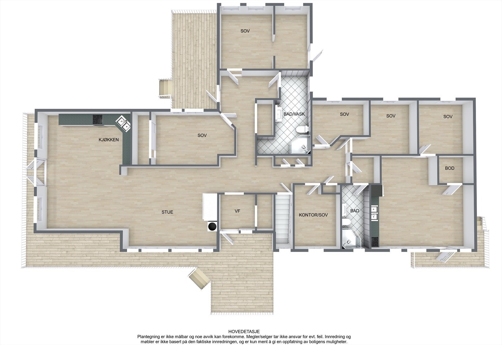 Plantegning hovedetasje Galleribilde