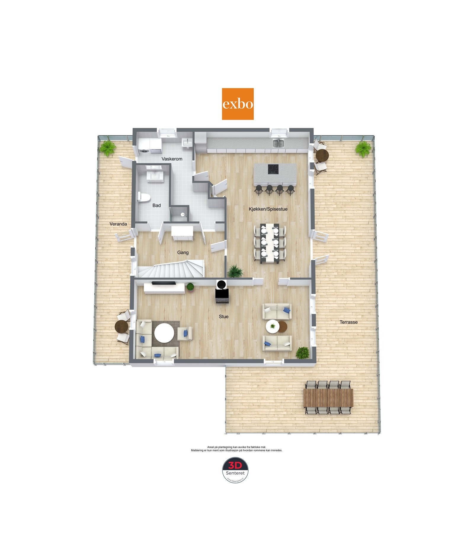 Plantegning hovedetasje. Galleribilde