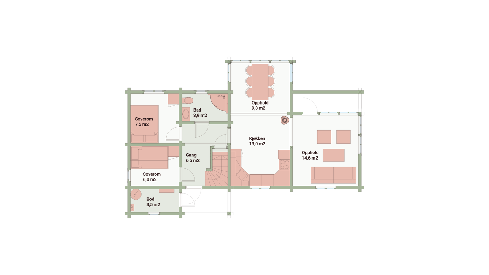 Plantegning hovedplan, Fagerlitjønna 1 Galleribilde