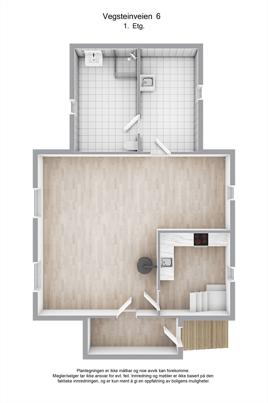 3D tegning hovedetasje. Galleribilde