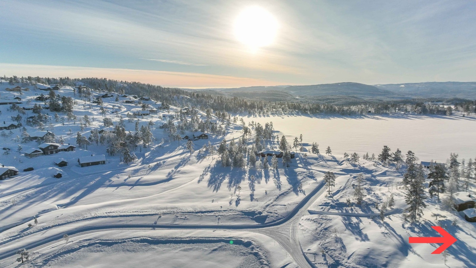Tomt H165 ligger flott til / i høyre på bildet Galleribilde