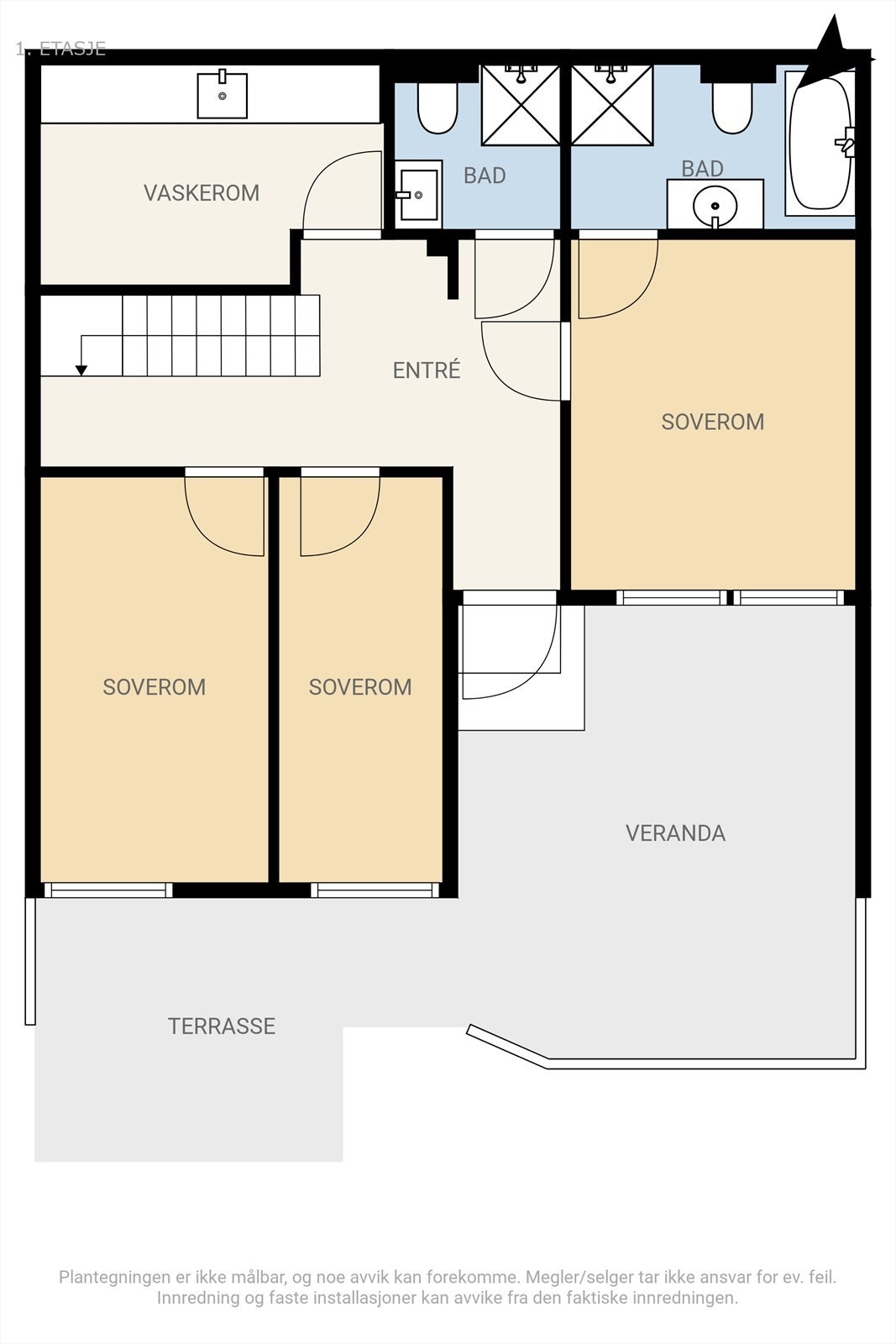 Plantegninger 1. etasje Galleribilde